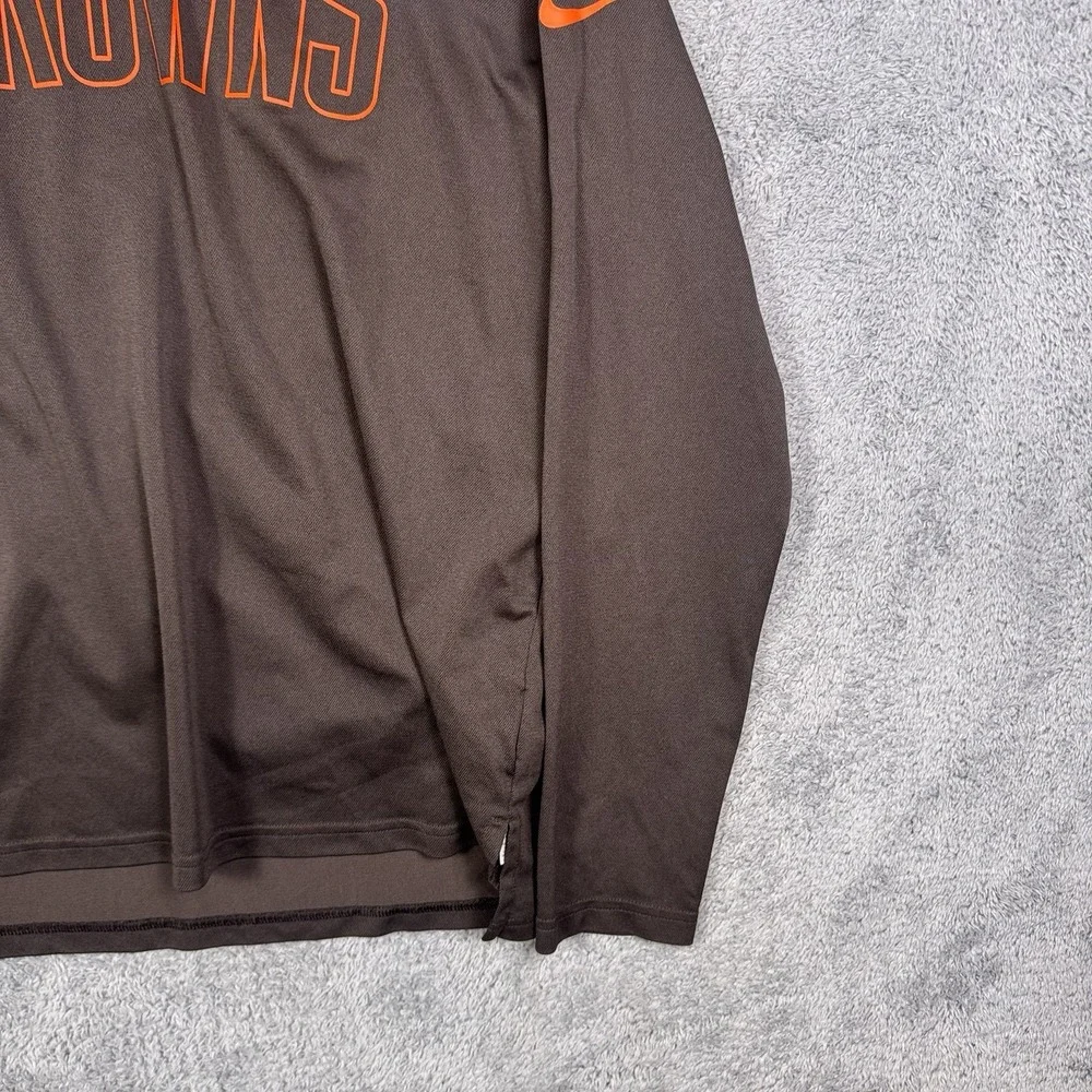 Cleveland Browns Hoodie Men L Nike Dri Fit Pullover Shirt Lightweight Sweatshirt